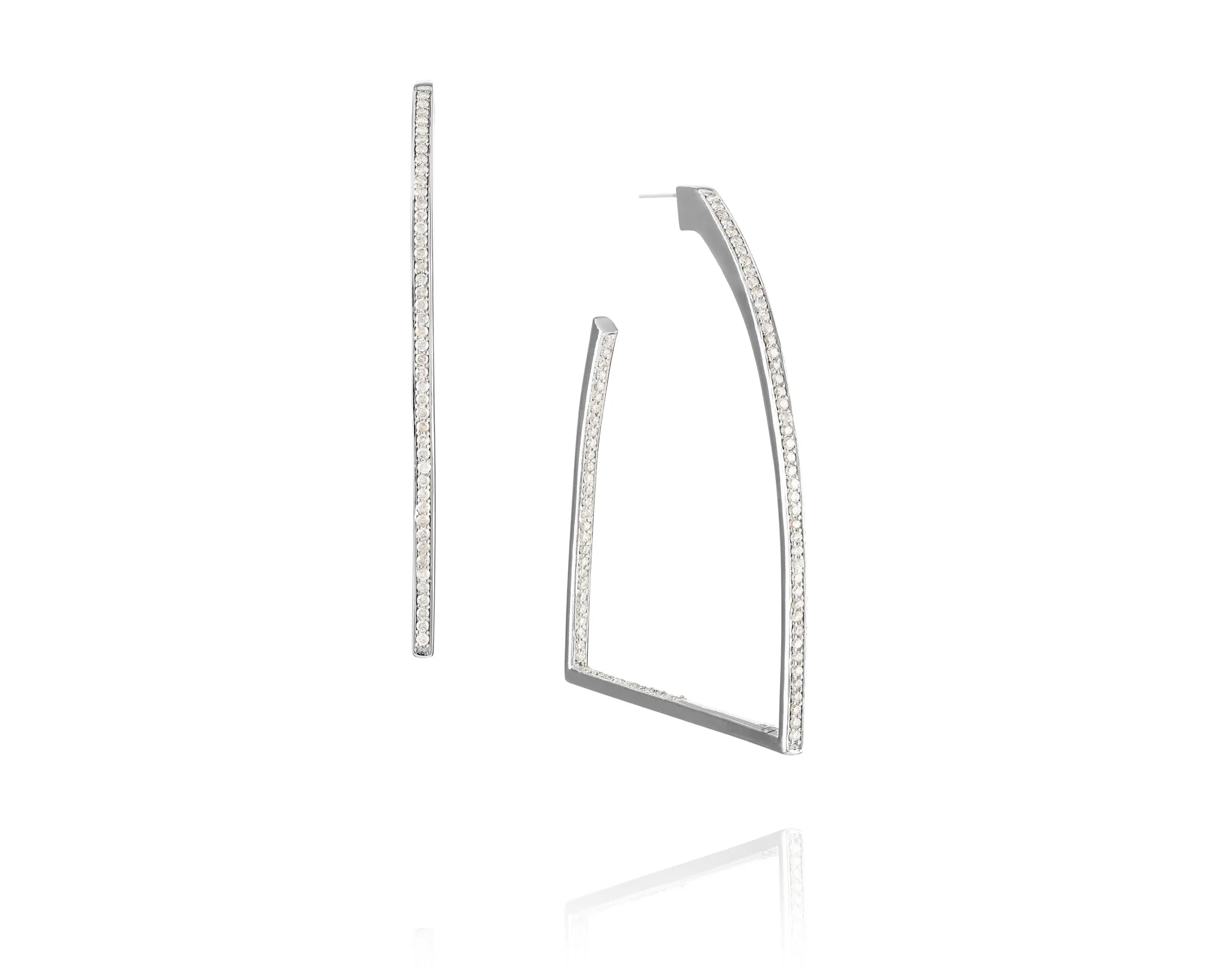 1.86ct Stirrup Hoop Earrings | Sterling Silver