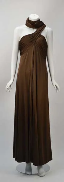 1970s Estevez Espresso Evening Gown