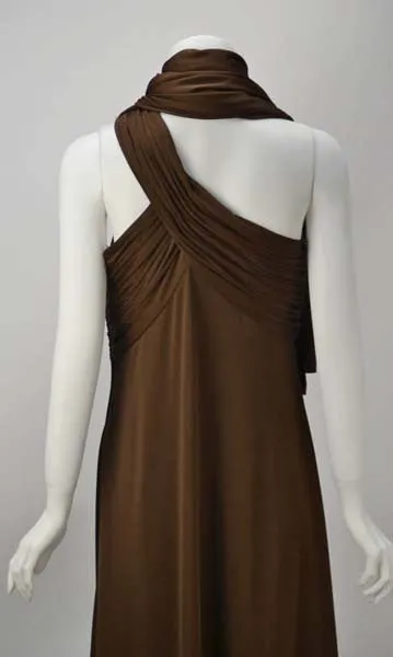 1970s Estevez Espresso Evening Gown