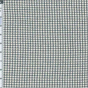 2 1/2 YD PC-Dark Navy/Off White Textured Grid Crochet Knit Fabric