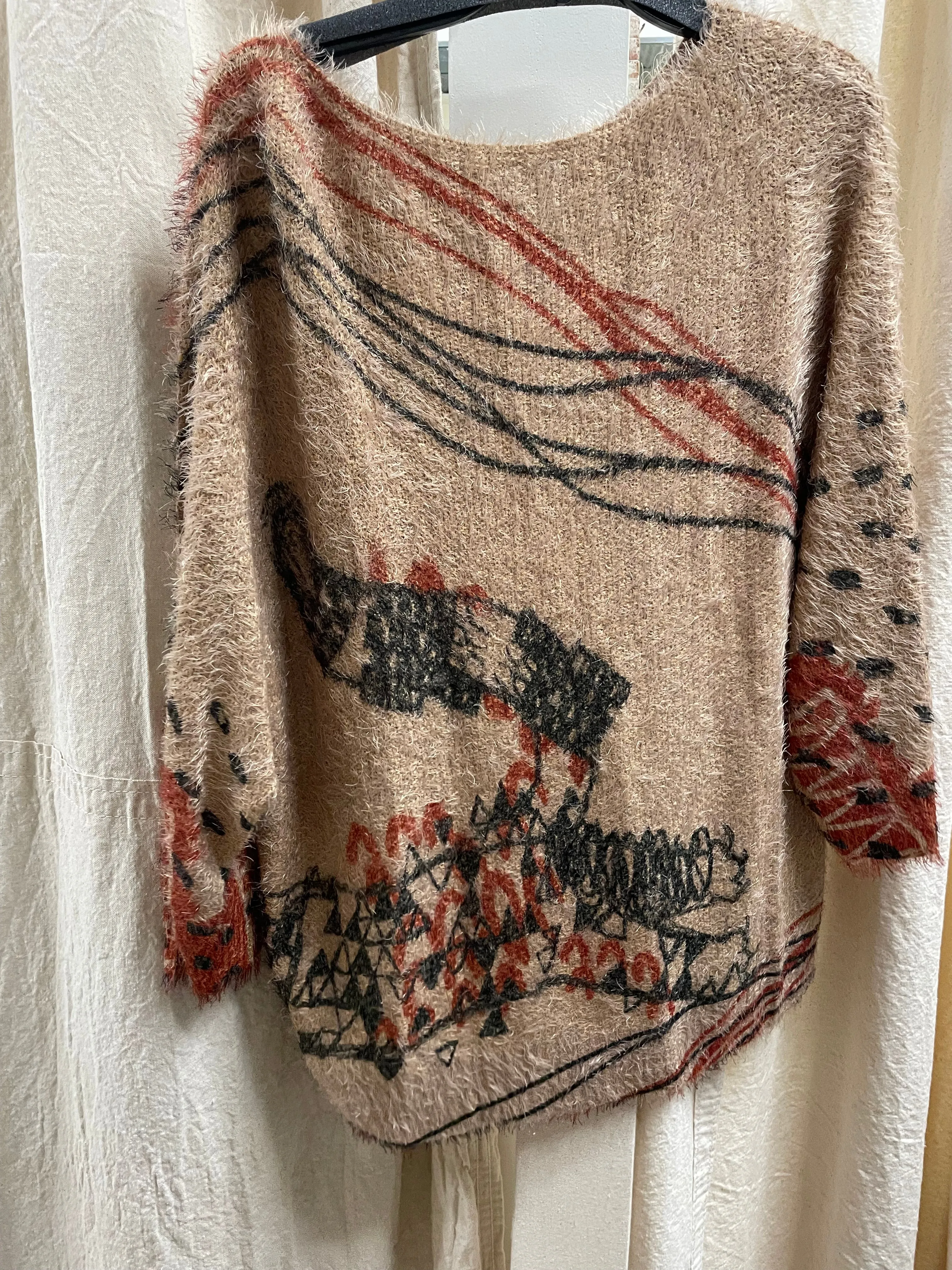 3/4 Sleeve Dolman Sweater in Diva Print by Inoah