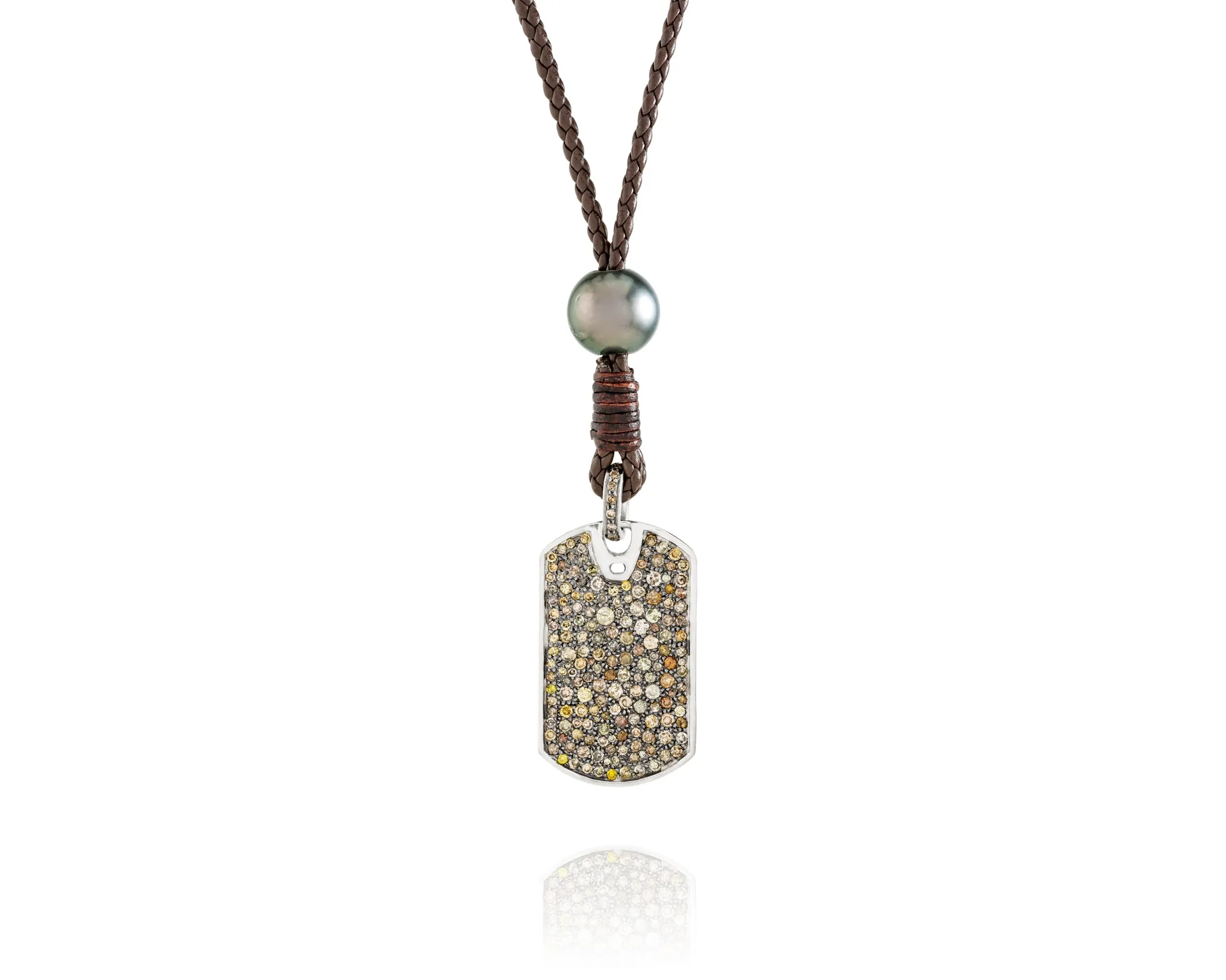 4.3ct Diamond Dog Tag Necklace