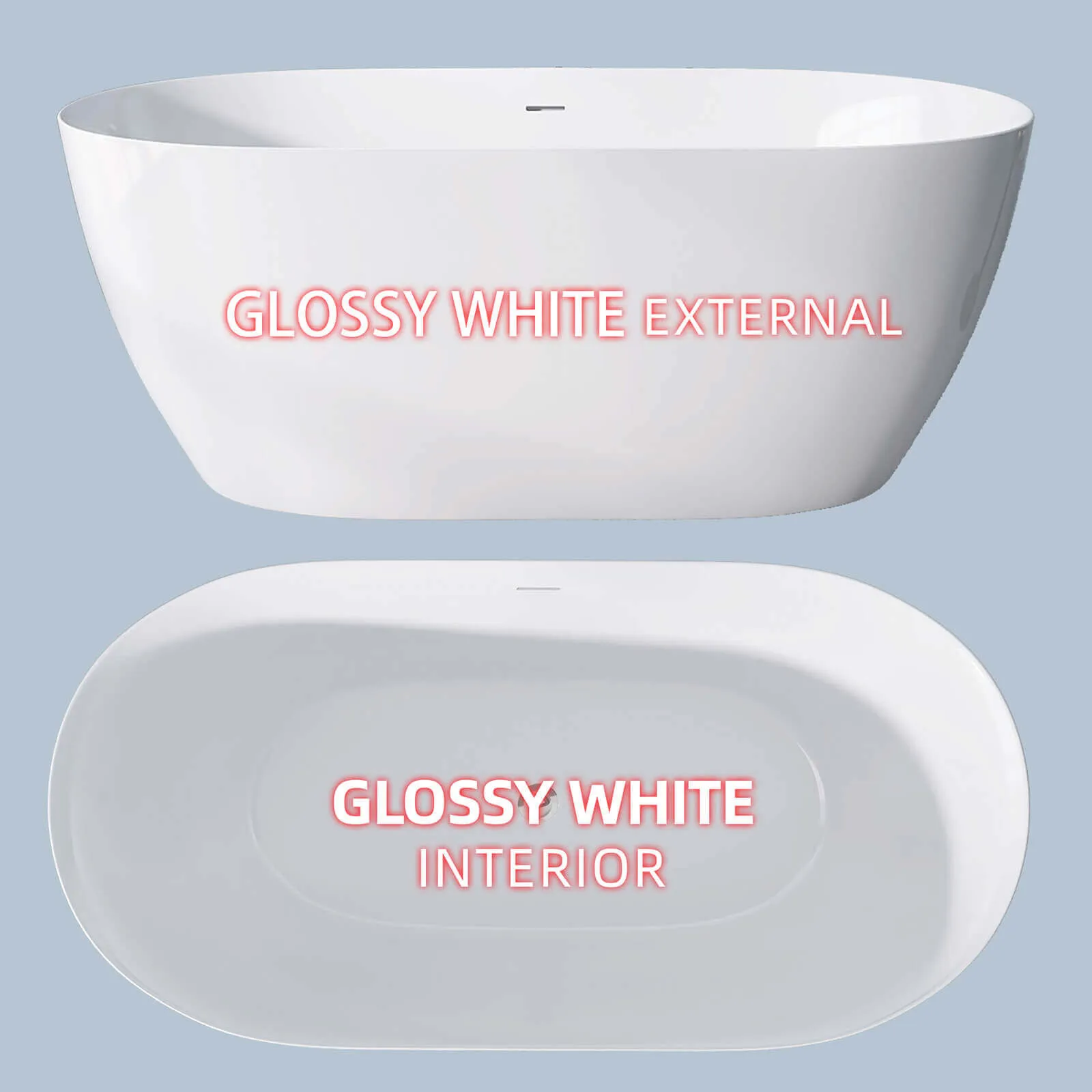 59" Anti-Clog Classic Oval Acrylic Bathtub