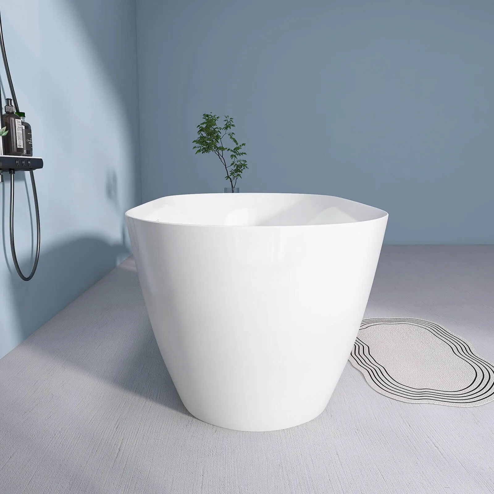 59" Anti-Clog Classic Oval Acrylic Bathtub