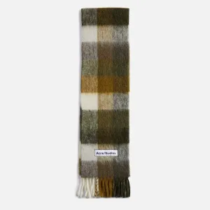 Acne Studios Vally Scarf - Taupe / Green / Black