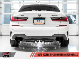 AWE Tuning 2019  BMW M340i (G20) Track Edition Exhaust - Quad Diamond Black Tips