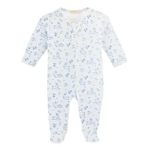 Baby Club Chic - Blue Bunnies Zip Footie