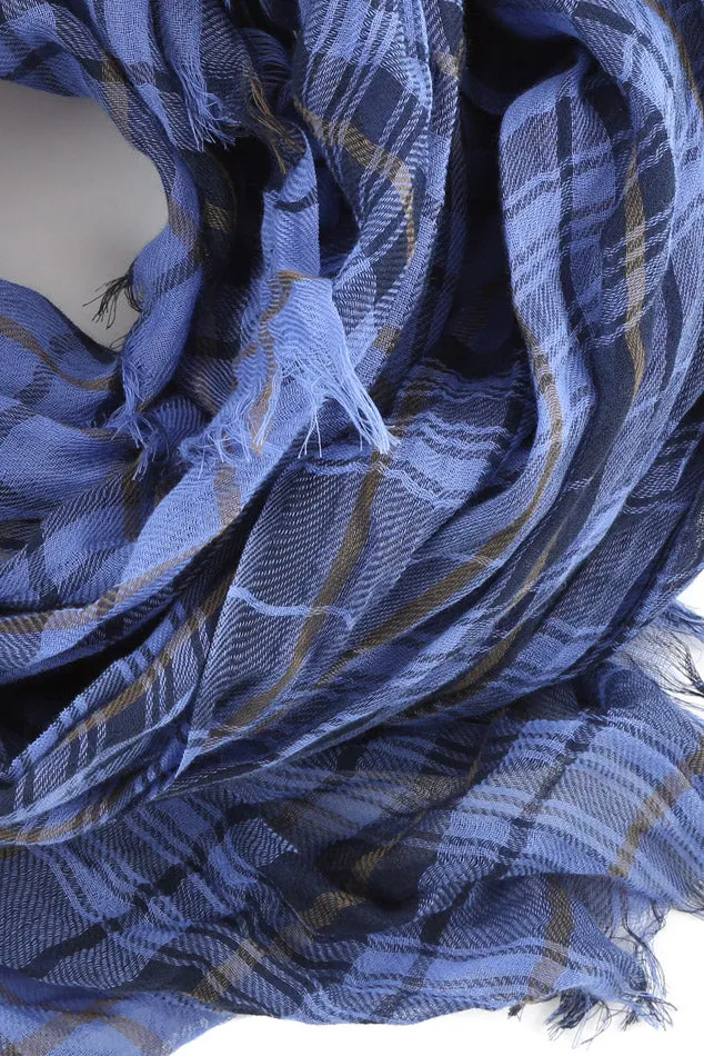 Blue Lanvin Plaid Scarf