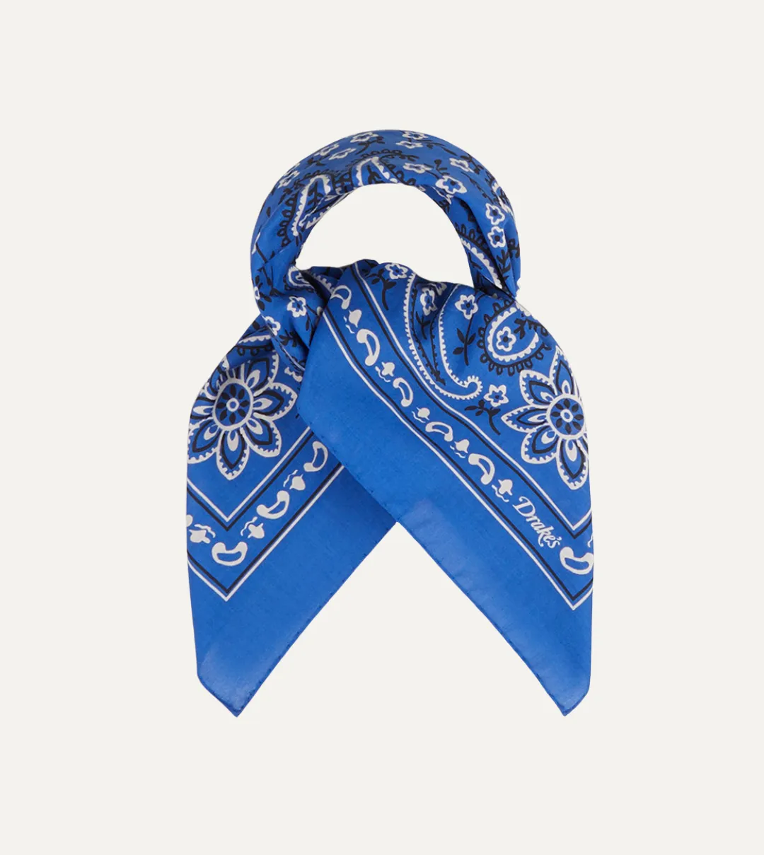 Blue Paisley Print Cotton Bandana