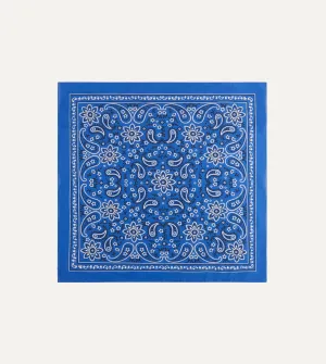 Blue Paisley Print Cotton Bandana