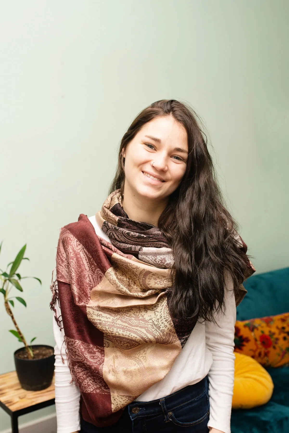 Brown and Tan Pashmina