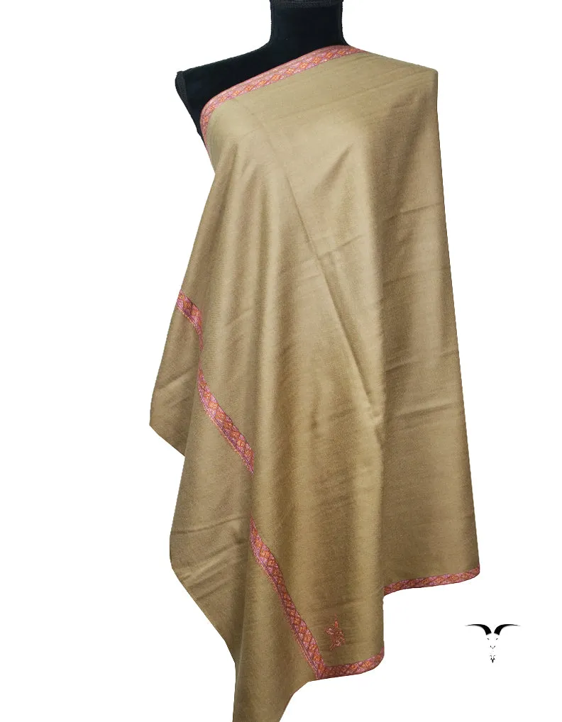 Brown Embroidery Pashmina Shawl 7344