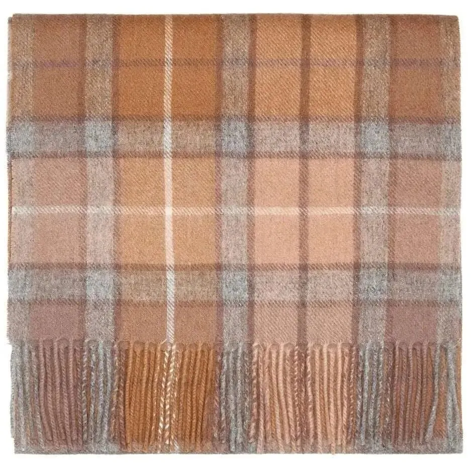 Camel Buchanan Tartan Lambswool Scarf