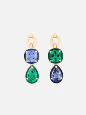 Catena Double Stone And Enamel Earrings