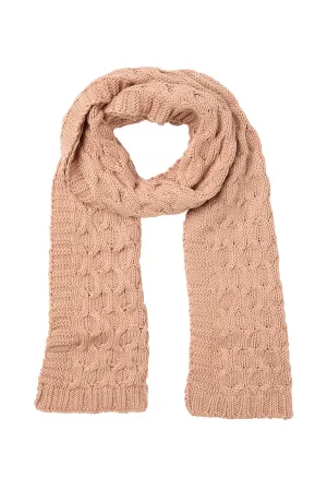 Chain Stitch Knit Scarf Blush