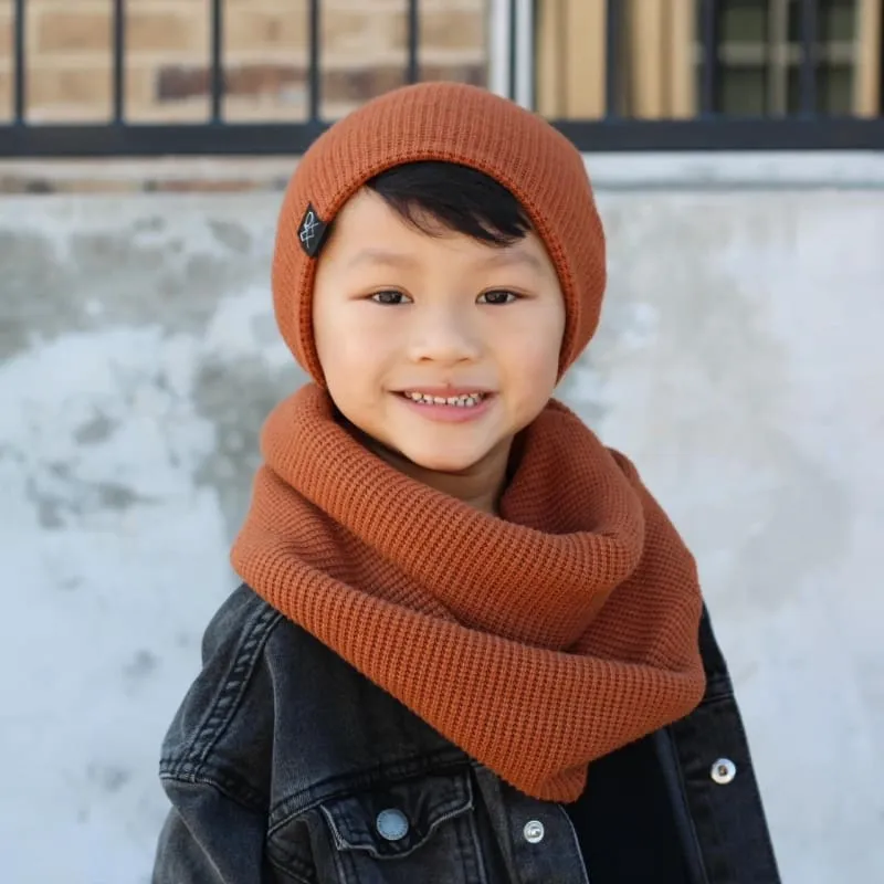 Chunky Knit Infinity Scarf | Caramel