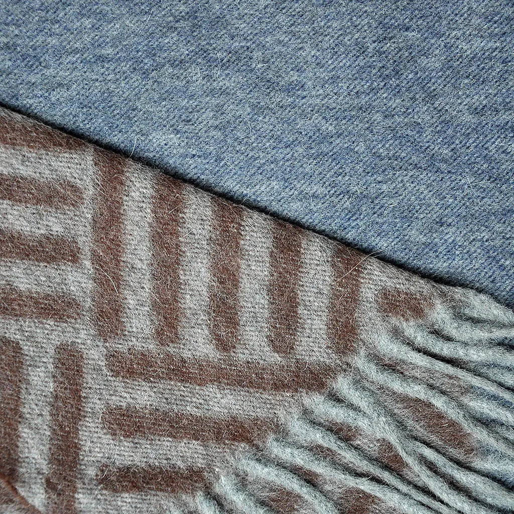 Colour Panels & Geo's Wool Scarf in Browns & Blues