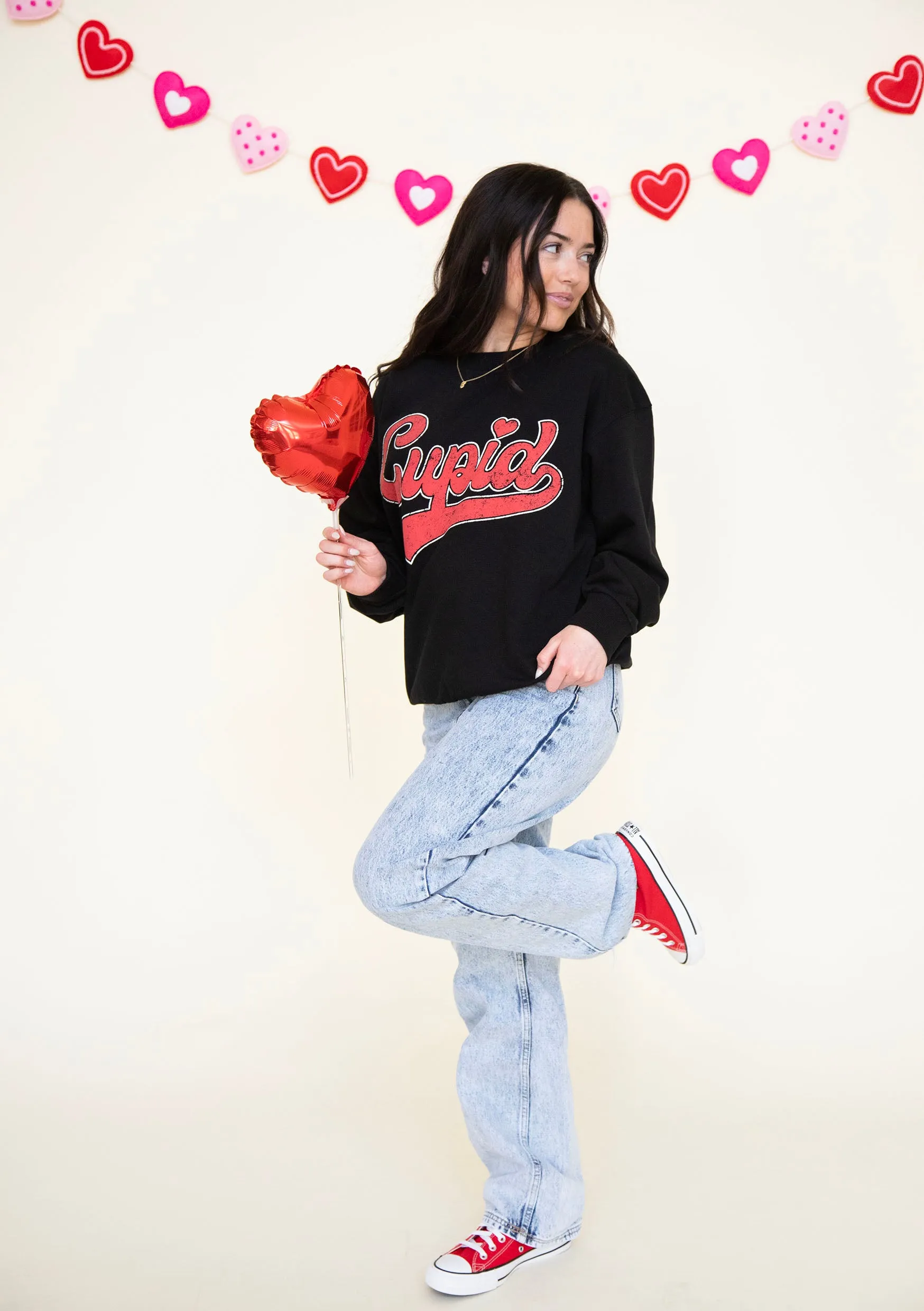 Cupid Valentine's Graphic Brushed Sweatshirt