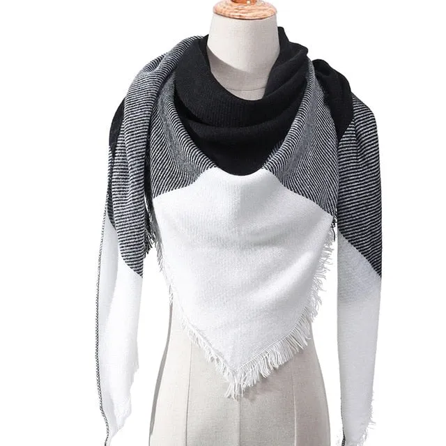 Fashion Cashmere Plaid Scarf Printed Bandana Shawl #MS-1