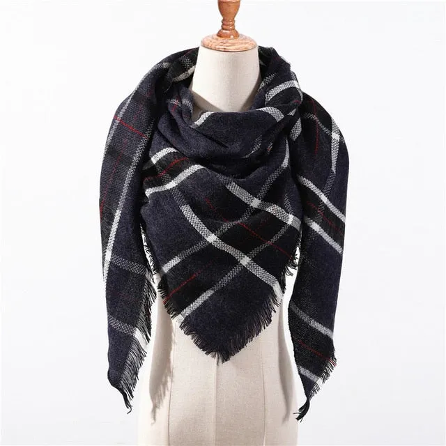 Fashion Cashmere Plaid Scarf Printed Bandana Shawl #MS-1