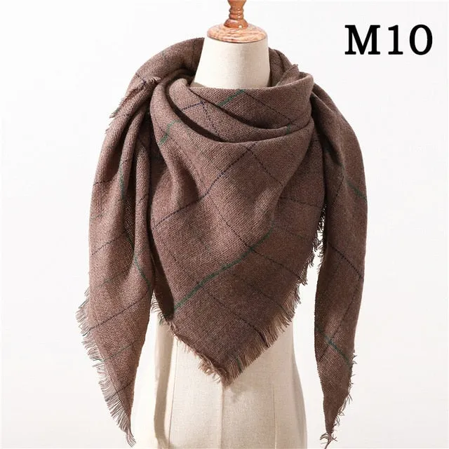 Fashion Cashmere Plaid Scarf Printed Bandana Shawl #MS-1