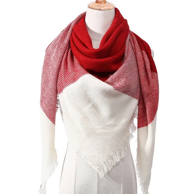 Fashion Cashmere Plaid Scarf Printed Bandana Shawl #MS-1