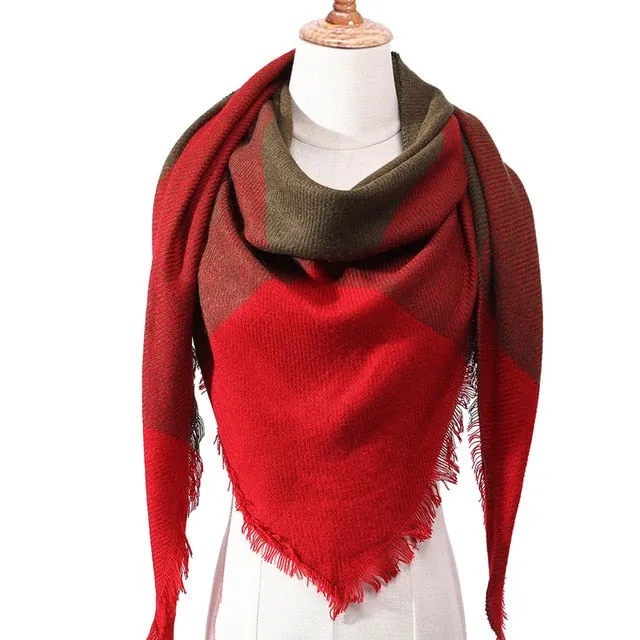 Fashion Cashmere Plaid Scarf Printed Bandana Shawl #MS-1