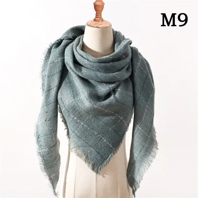 Fashion Cashmere Plaid Scarf Printed Bandana Shawl #MS-1