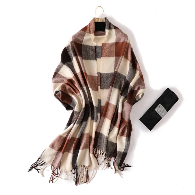 Fashion Plaid Winter Scarf Printed Bandana Shawl #1888