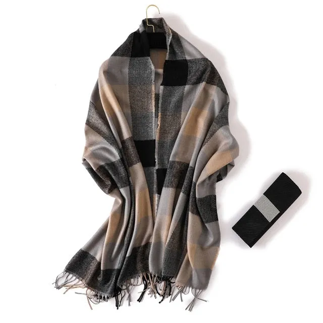 Fashion Plaid Winter Scarf Printed Bandana Shawl #1888