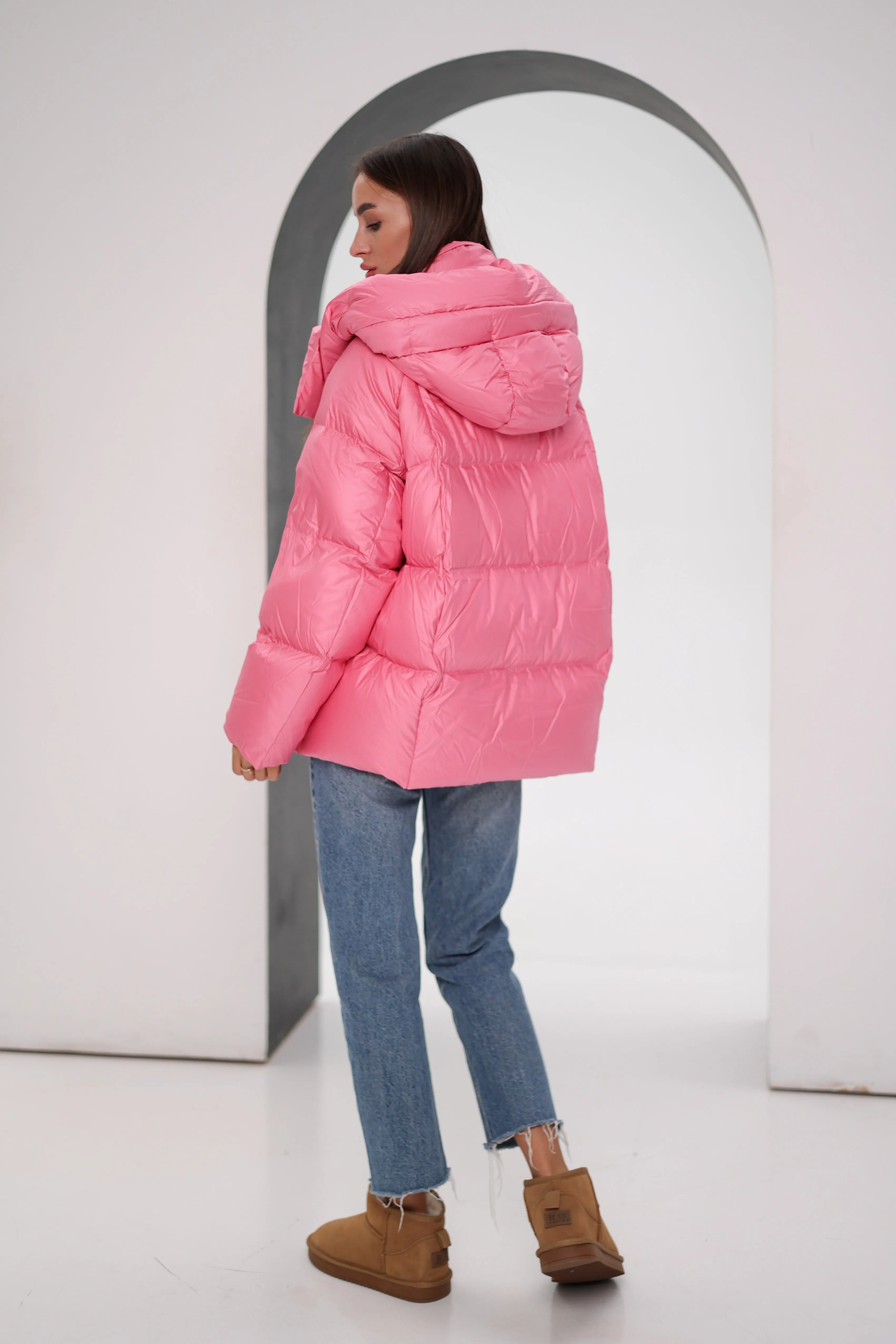 FeatherLite Relaxed Down Puffer in Pink