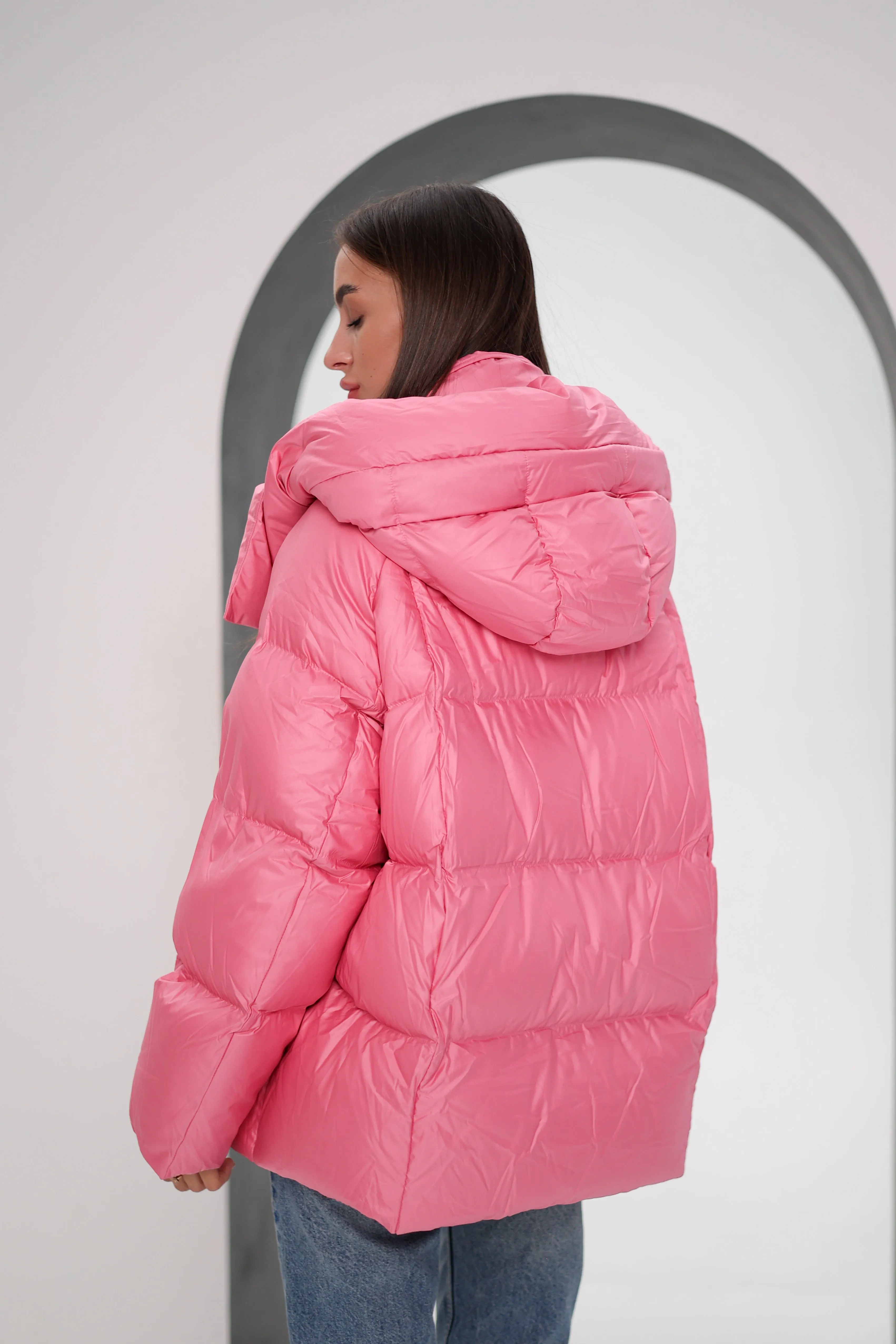 FeatherLite Relaxed Down Puffer in Pink