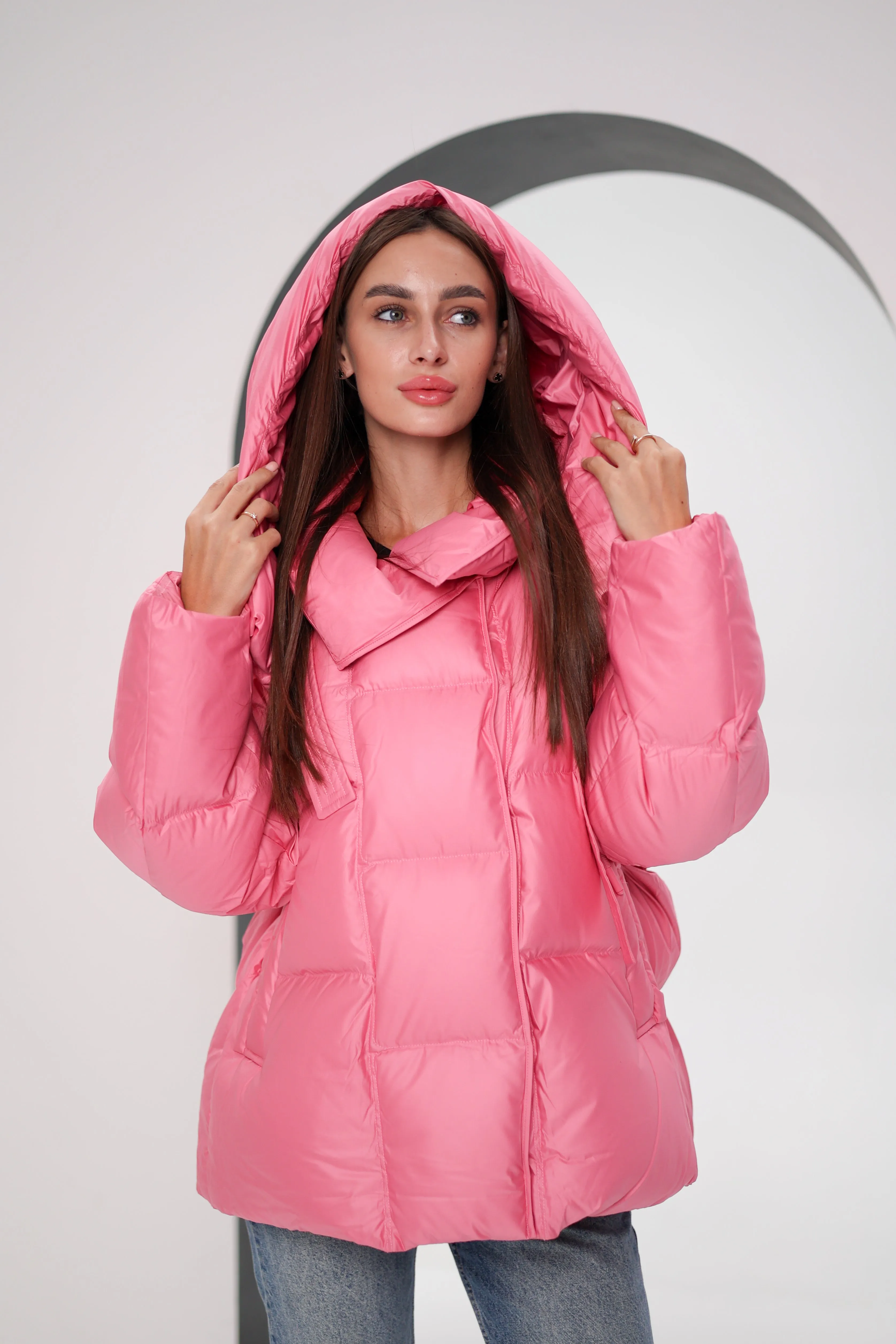 FeatherLite Relaxed Down Puffer in Pink