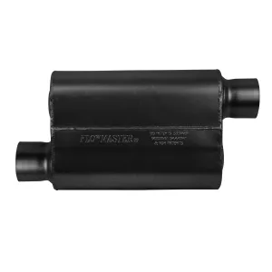 Aggressively Sounding Flowmaster 40 Delta Flow Muffler, with 3 Offset Inlet and Outlet, Dimension 13.00 x 9.75 x 4.00