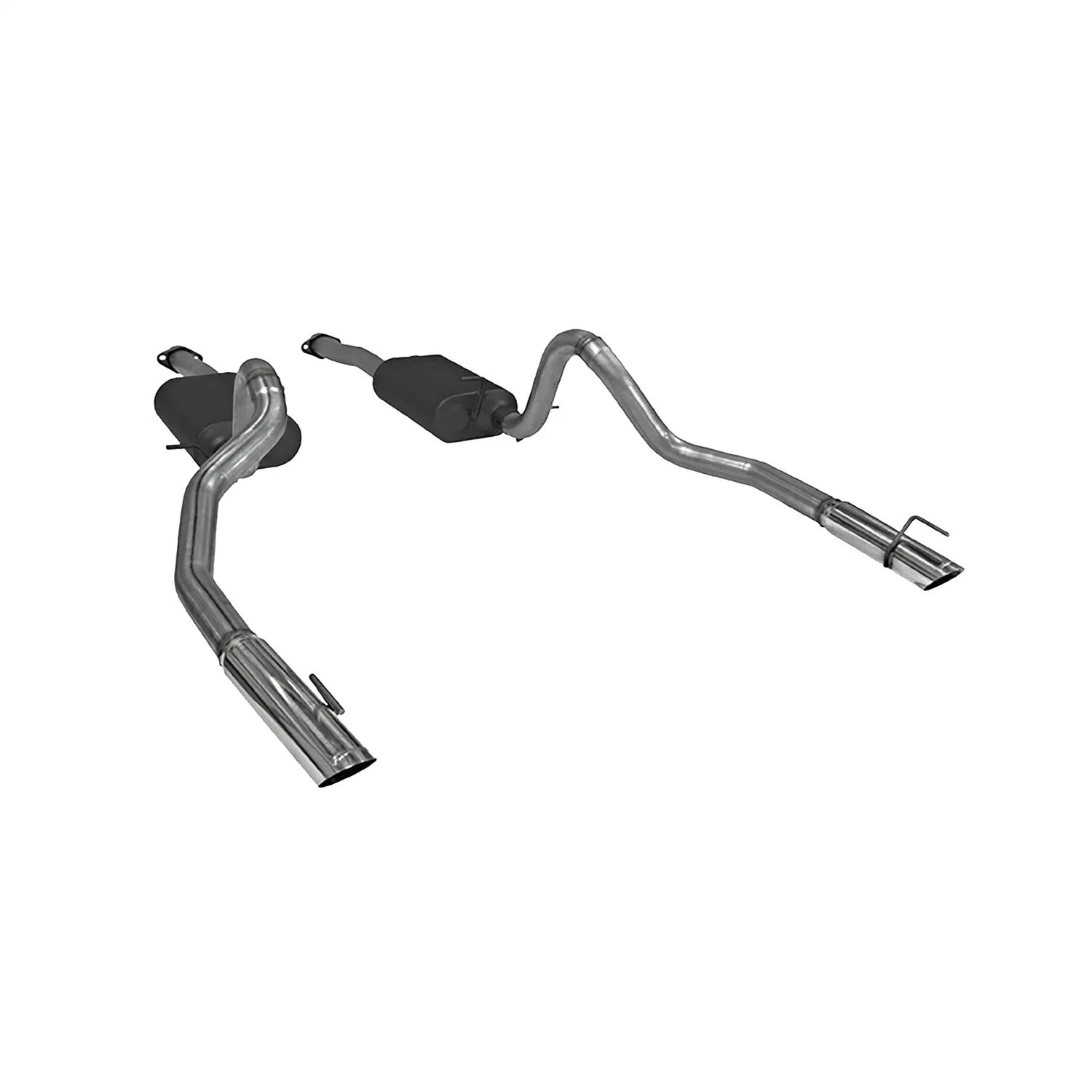 Flowmaster American Thunder Cat-Back Exhaust System - 2-1/2 in Diameter - Dual Rear Exit - 3 in Polished Tips - Ford Modular - GM Fullsize Truck 1999-2004