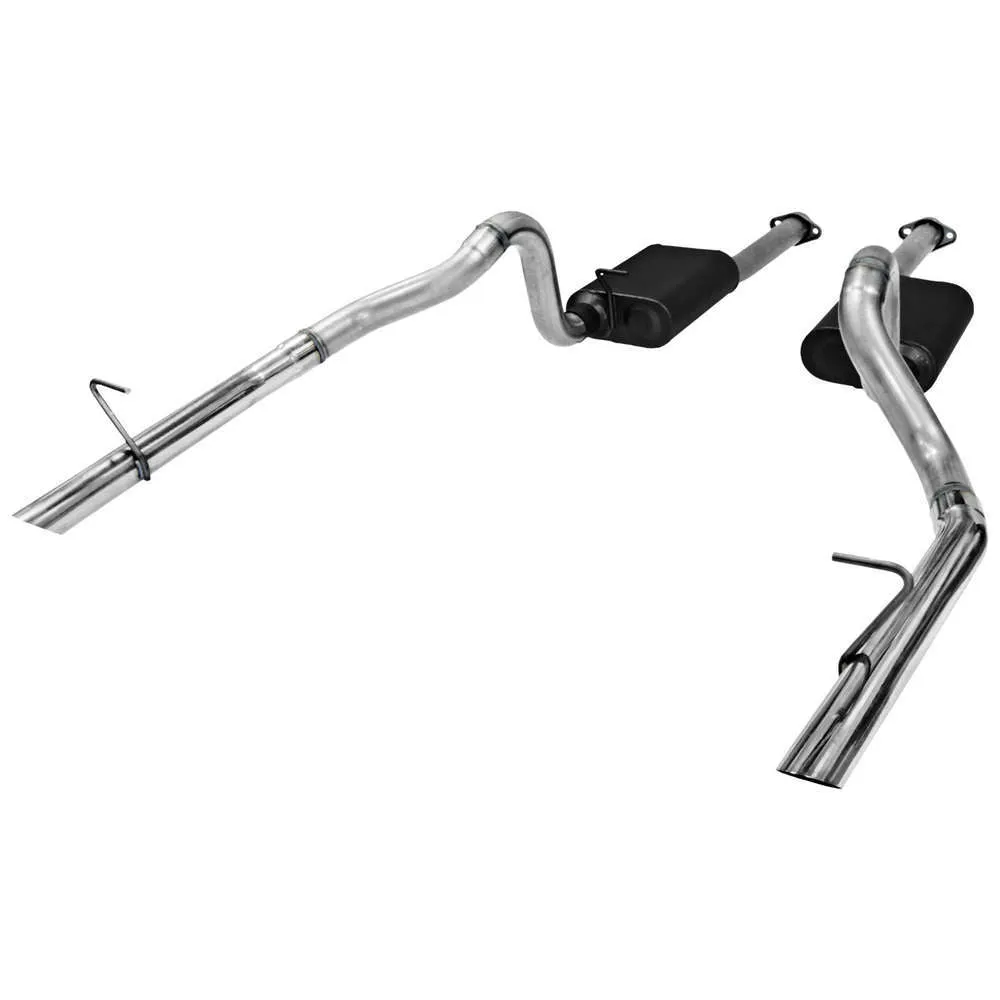 Flowmaster American Thunder Cat-Back Exhaust System - 2-1/2 in Tailpipe - 2-1/2 in Tips - Ford Mustang 1986-93