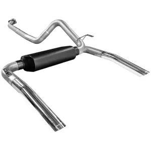 Flowmaster American Thunder Cat-Back Exhaust System - 3 in Diameter - Dual Rear Exit - 3 in Polished Tips - GM F-Body 1986-91