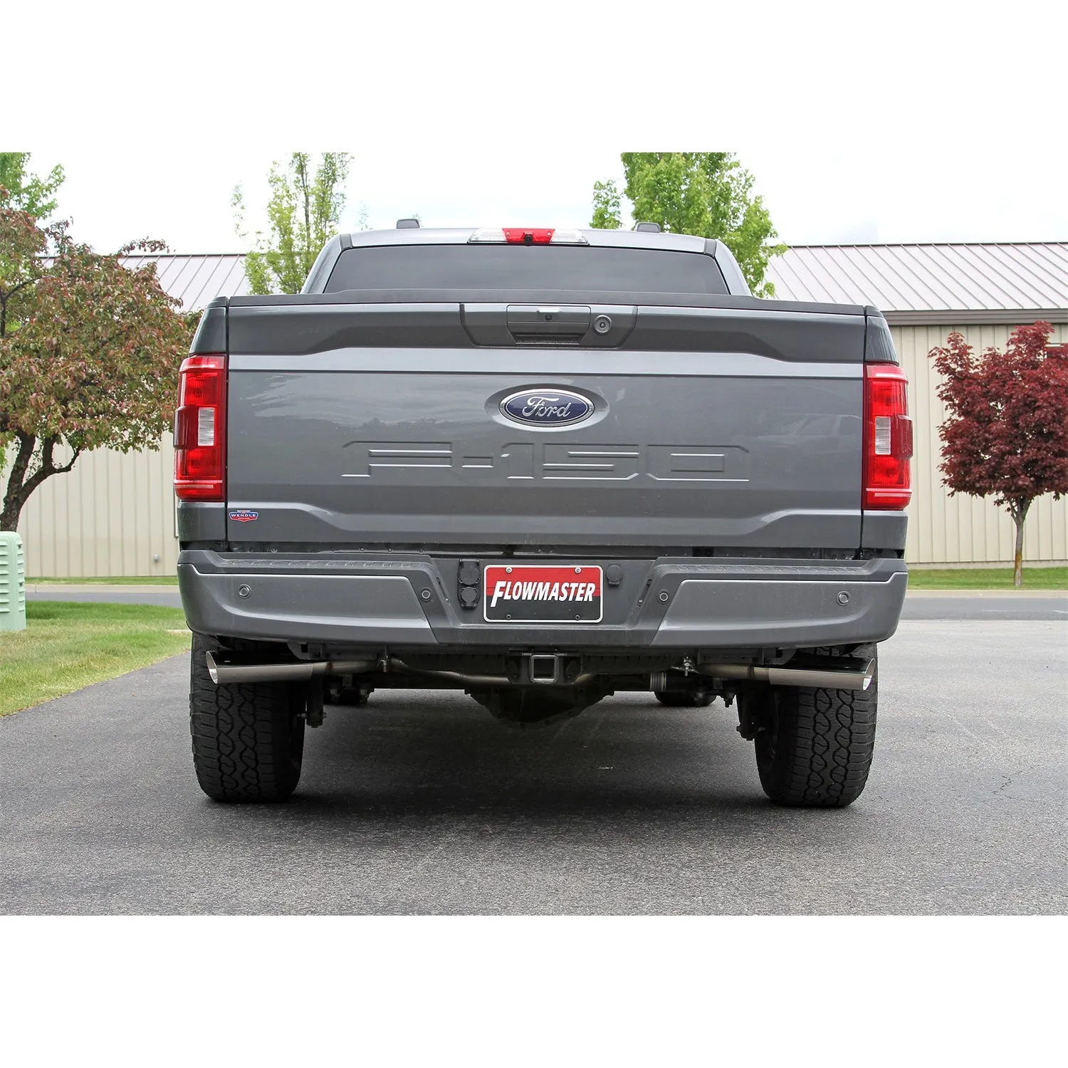 Flowmaster American Thunder Cat-Back Exhaust System - 3 in Diameter - Dual Rear/Side Exit - 3-1/2 in Polished Tips - Ford Fullsize Truck 2021-22