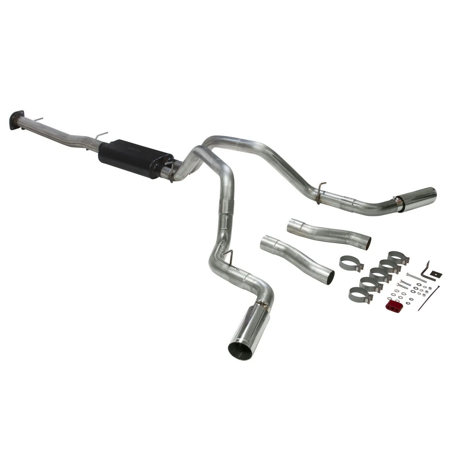 Flowmaster American Thunder Cat-Back Exhaust System - 3 in Diameter - Dual Side Exit - 4 in Polished Tips - 6.6 L - GM Fullsize Truck 2020-21