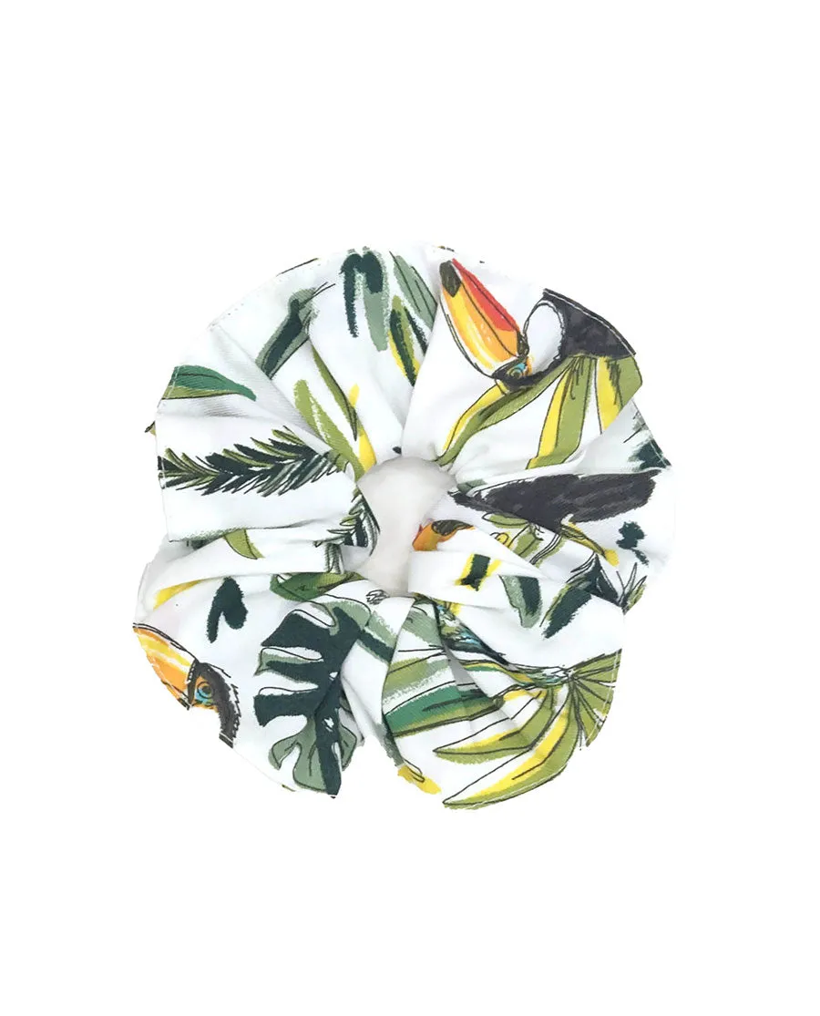 Gabrielle Toucan Printed Jersey Scrunchie