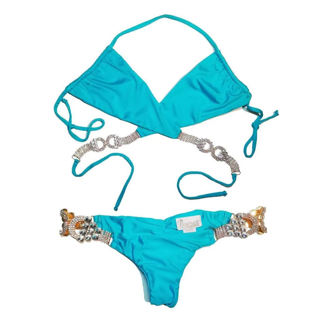 Gina Wrap Top & Skimpy Bottom - Turquoise