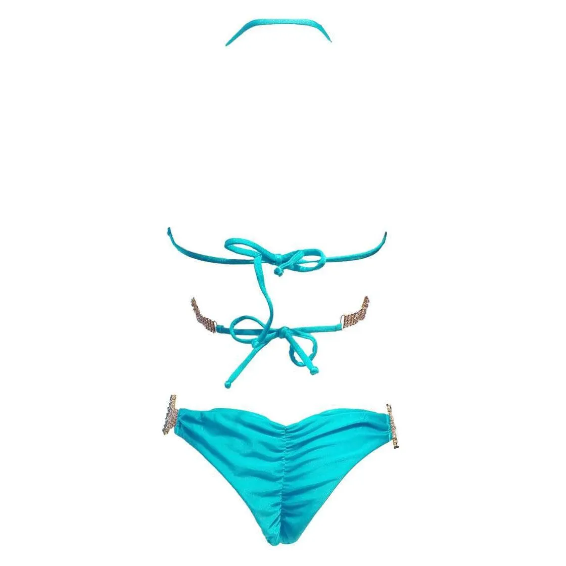 Gina Wrap Top & Skimpy Bottom - Turquoise