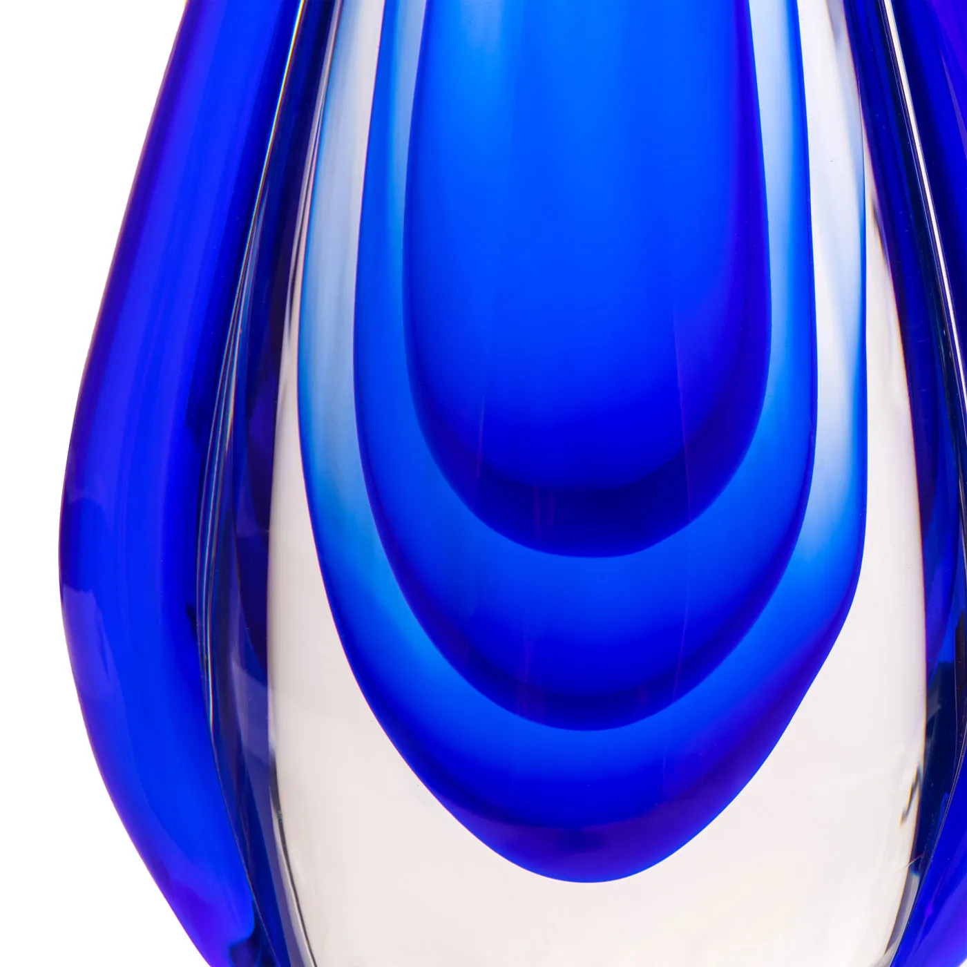 Hand Blown Water Drop Sommerso Art Glass Sculpture 8.5-13 inch tall