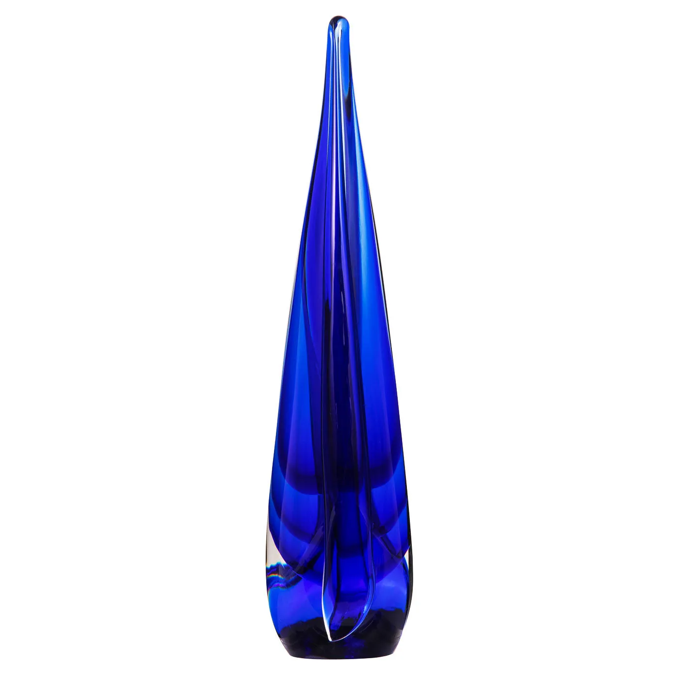 Hand Blown Water Drop Sommerso Art Glass Sculpture 8.5-13 inch tall