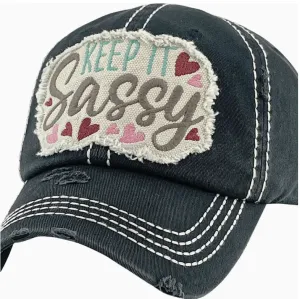 Keep It Sassy Ball Hat - Black