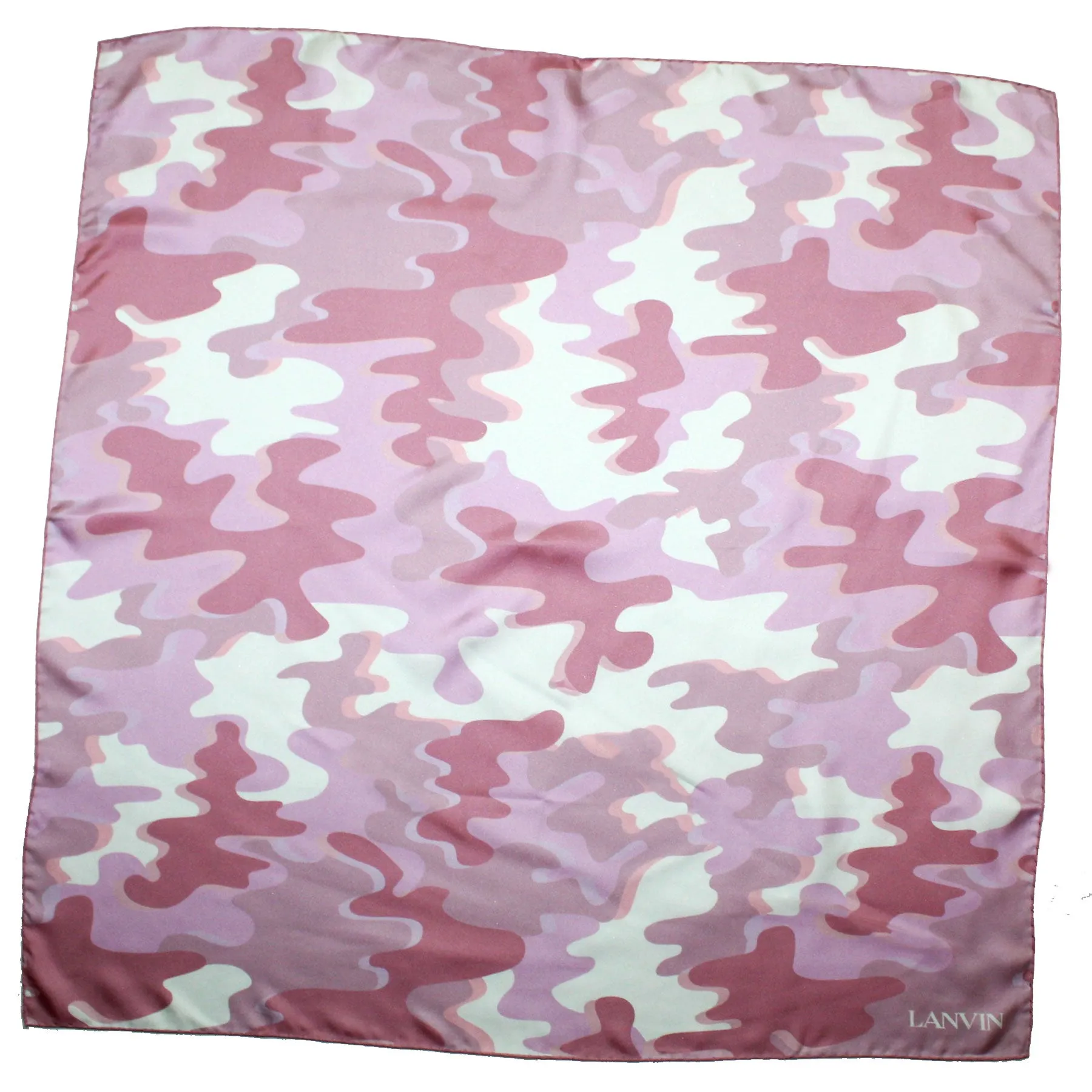 Lanvin Scarf Pink Camo - Twill Silk Square Foulard