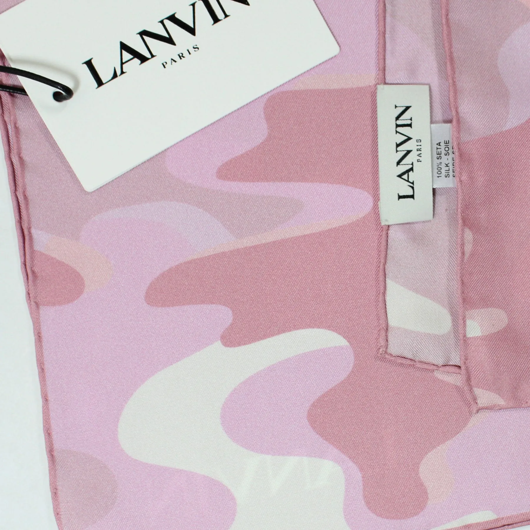 Lanvin Scarf Pink Camo - Twill Silk Square Foulard