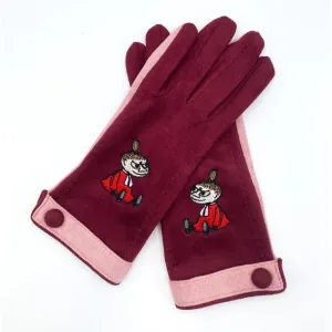 Moomin Gloves Little My Burgundy