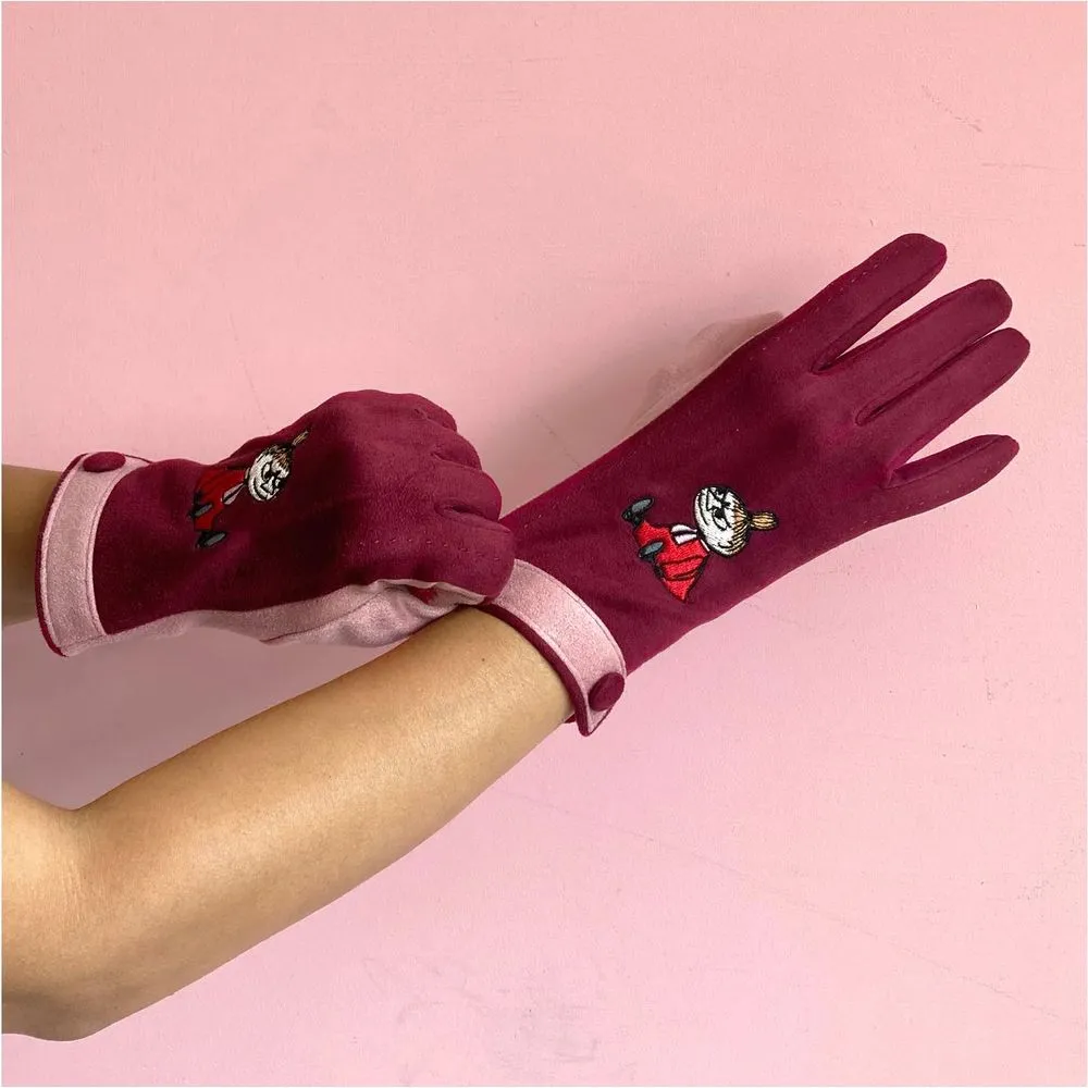 Moomin Gloves Little My Burgundy