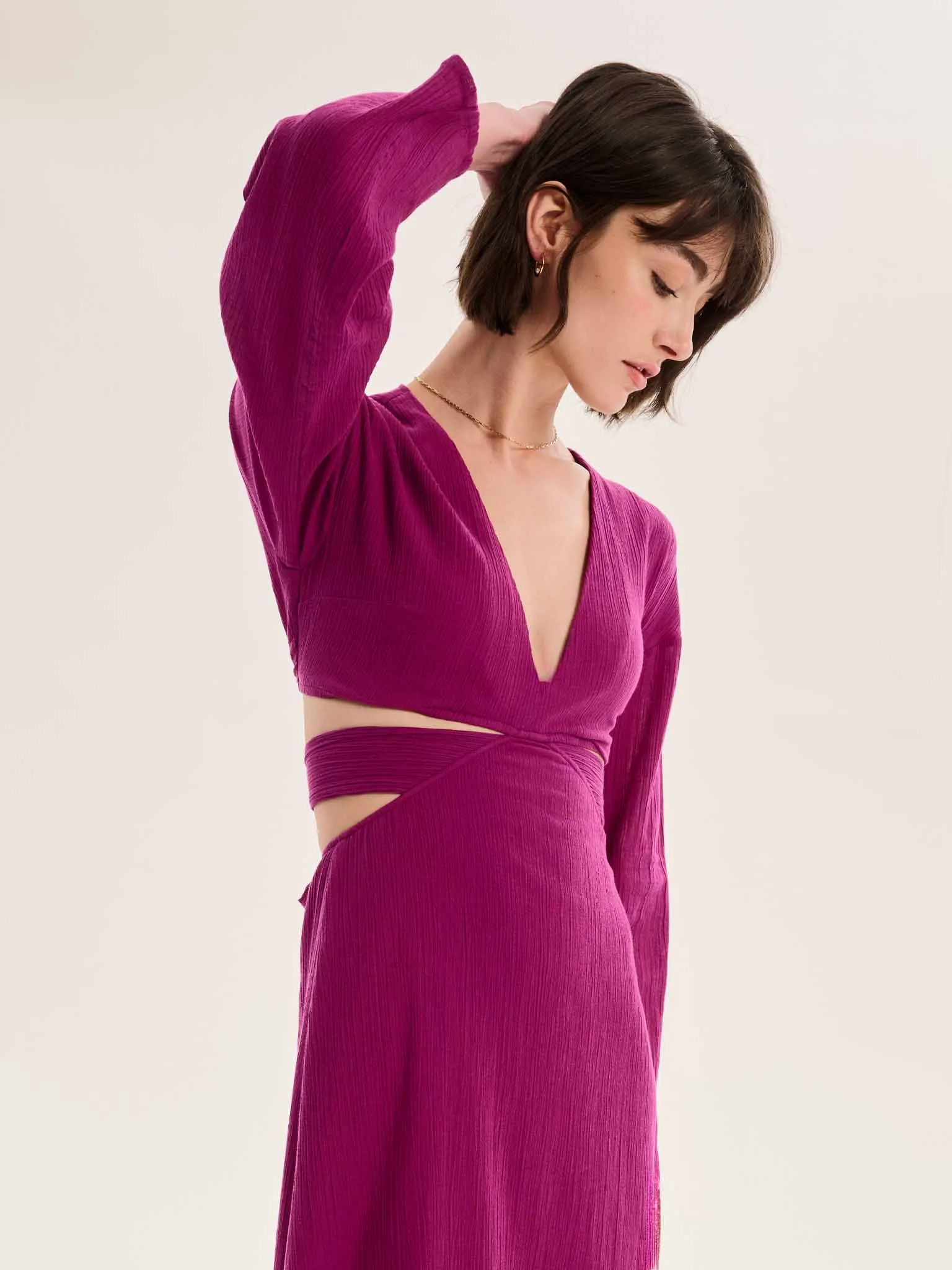 Orla Cut Out Maxi Dress in Purple